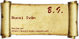Bucsi Iván névjegykártya