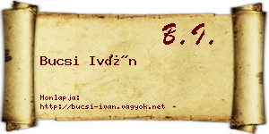 Bucsi Iván névjegykártya