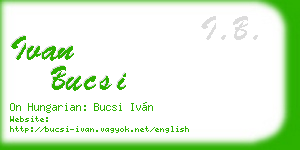 ivan bucsi business card